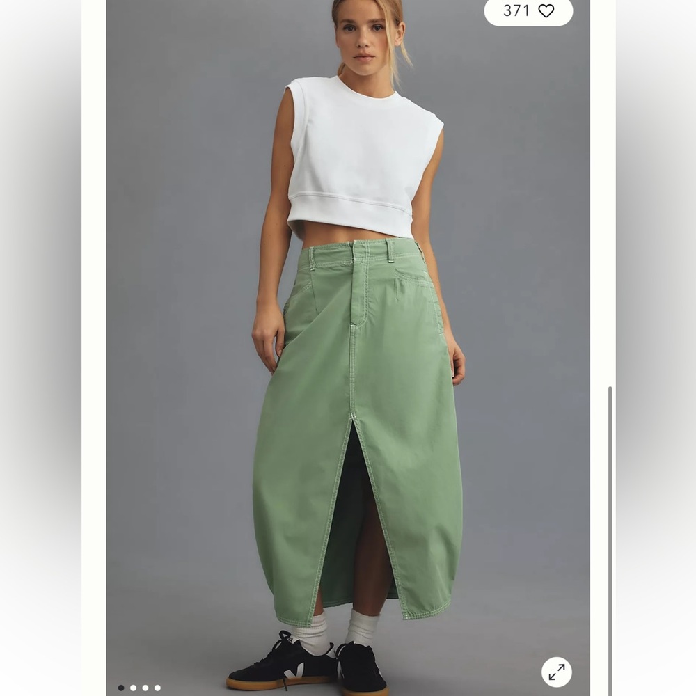 Anthropologie Green Maxi Skirt